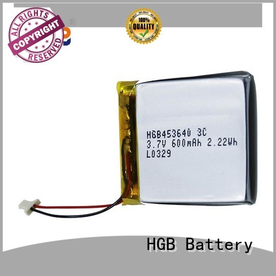 Flat lithium polymer battery 3.7V 3C 600mAh HGB453640